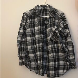 Kids Black and White Plaid Shirt